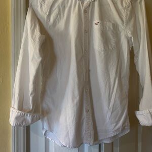 Hollister White Casual Button Down Shirt